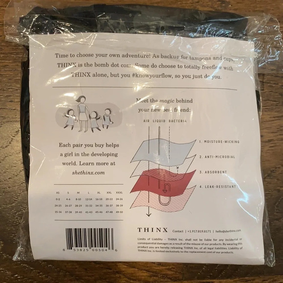 NIP Thinx Black XL Hiphugger Period Underwear - Picture 5 of 7